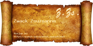 Zwack Zsuzsanna névjegykártya